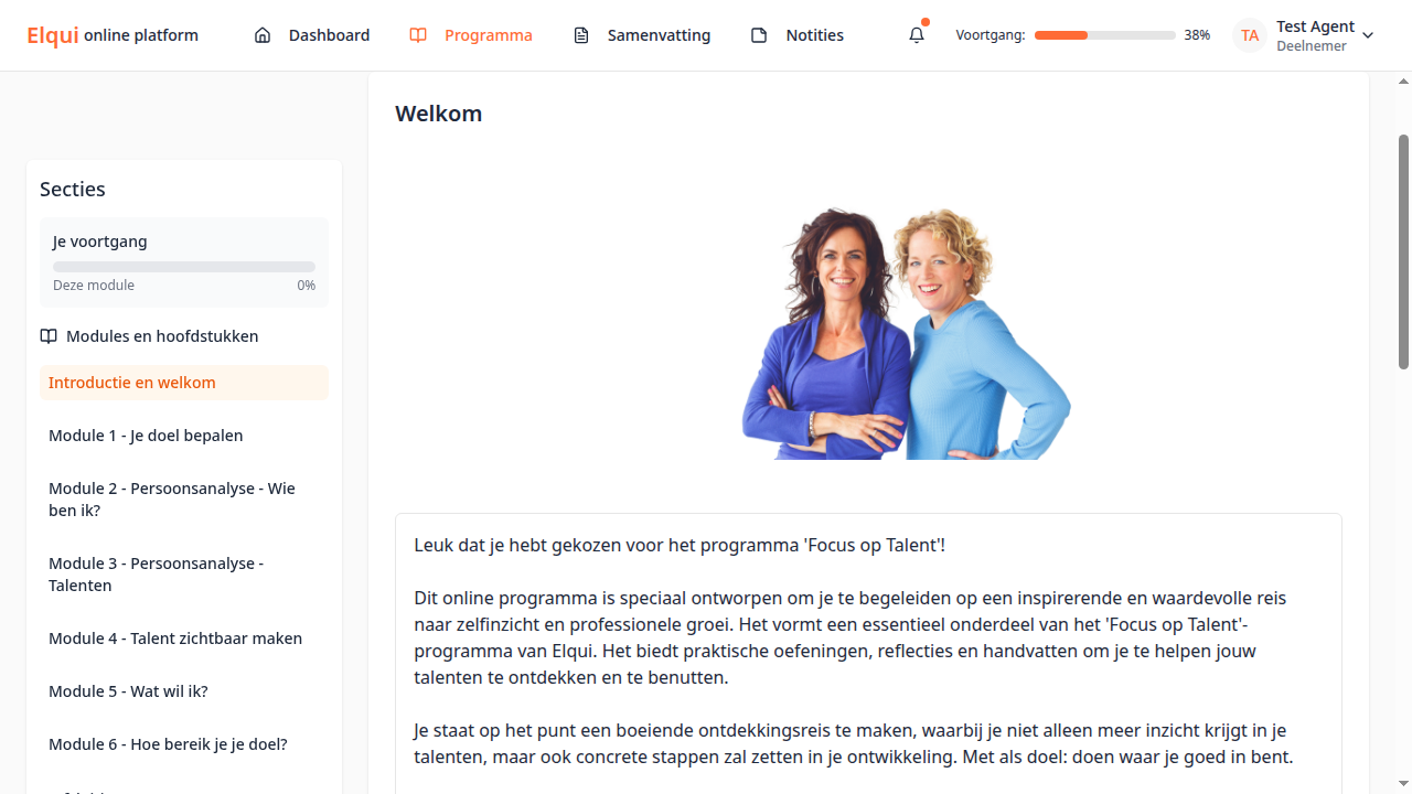 Welkomstpagina met Ellen en Estra